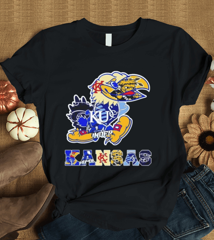 Kansas Jayhawks Wildcats Shockers Ichabods Team Mashup T-Shirt