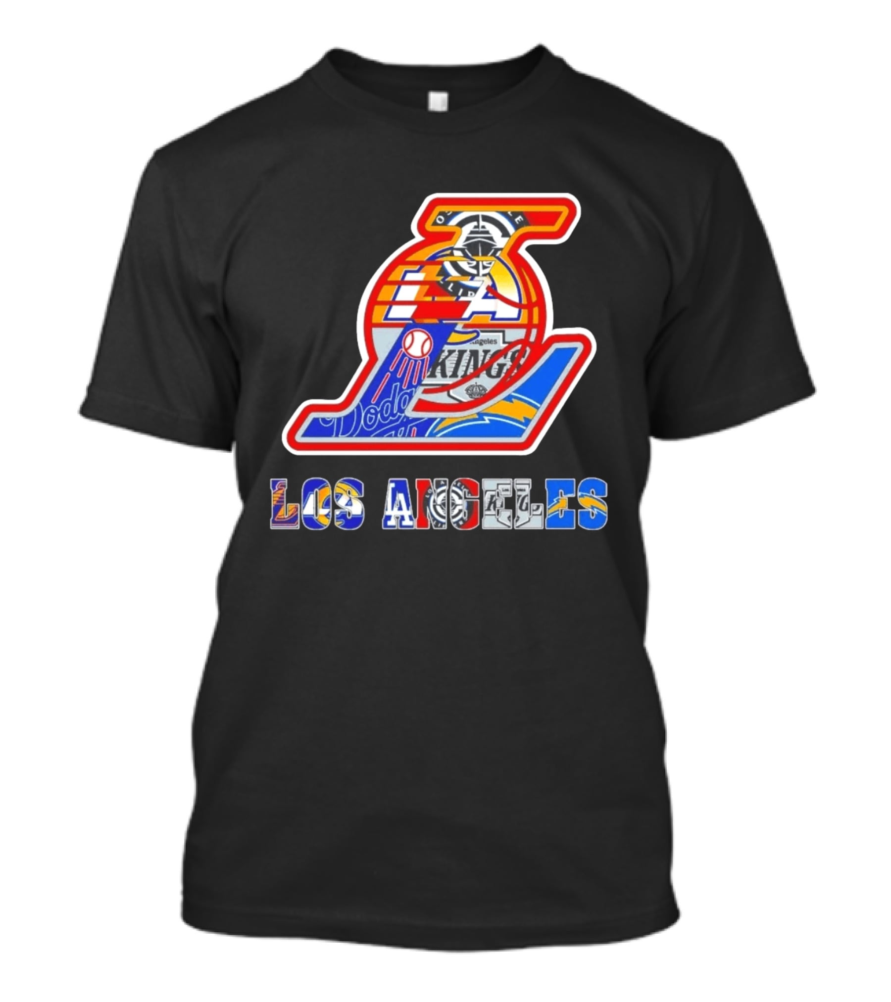 Los Angeles Dodgers Lakers Kings Chargers Sports Team Mashup T-Shirt