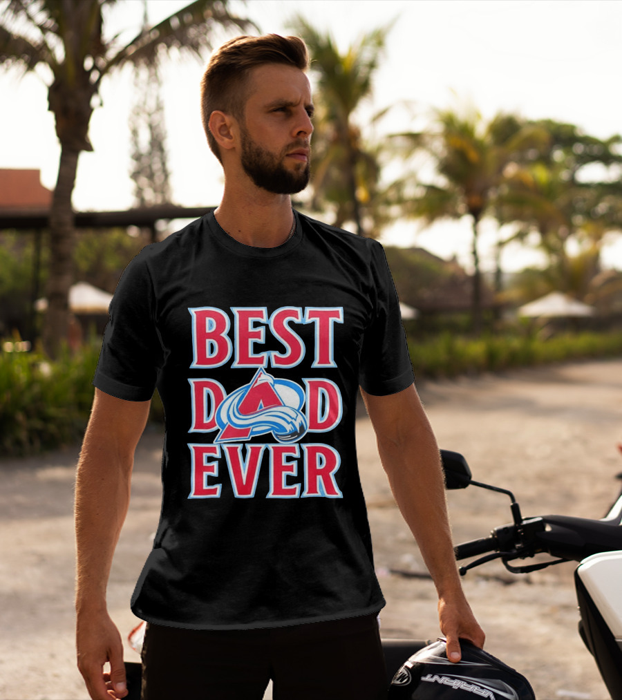 Best Dad Ever Colorado Avalanche Ice Hockey T-Shirt