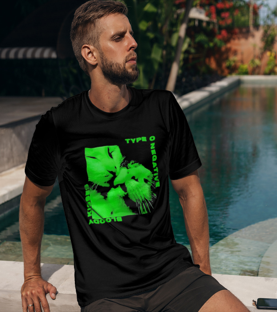 Type O Negative Cat Kissing Kisses Bloody T-Shirt