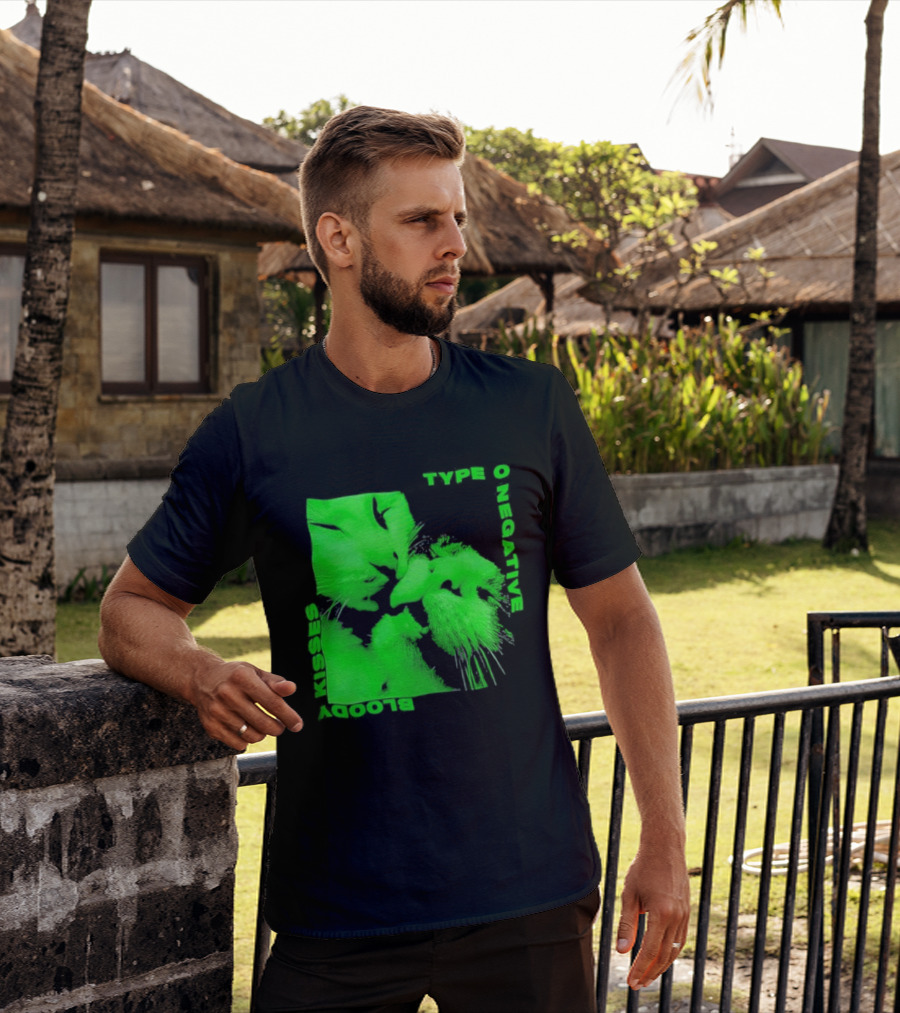 Type O Negative Cat Kissing Kisses Bloody T-Shirt