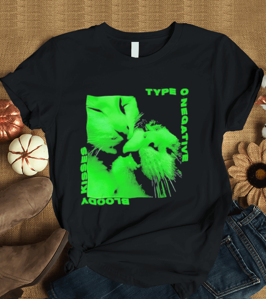 Type O Negative Cat Kissing Kisses Bloody T-Shirt