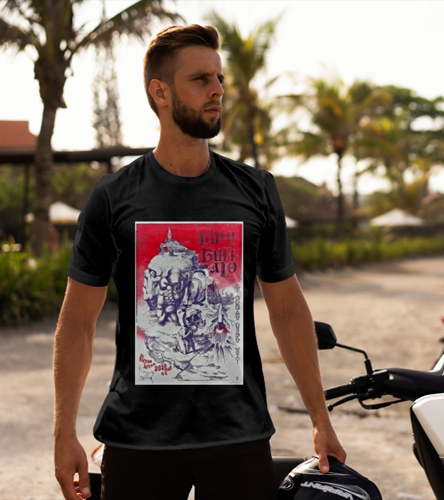 King Buffalo Vienna Arena May 4 2026 Concert Art Featuring Surreal Imagery And Space T-Shirt