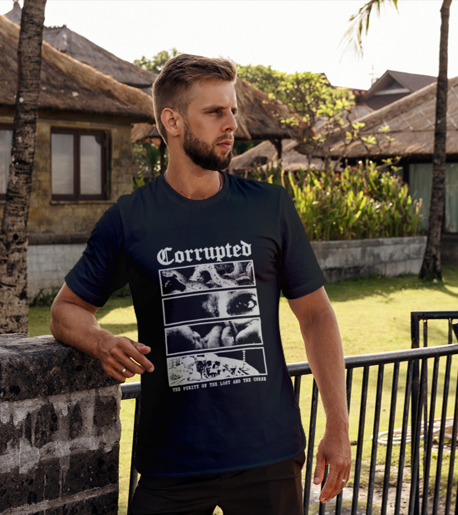 Corrupted The Purity Of The Lost And The Curse Eerie Monochrome Eye Panels T-Shirt