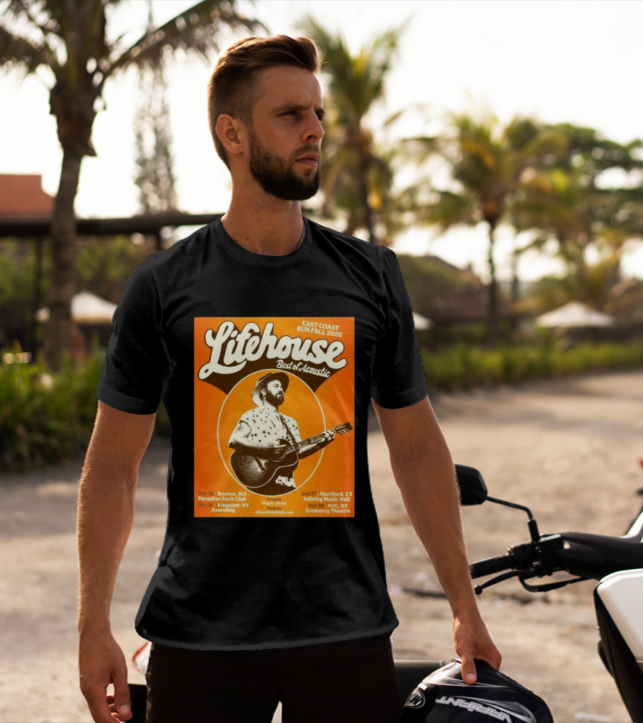 Lifehouse Best Of Acoustic East Coast Run Fall Tour 2026 Boston Hartford Kingston NYC T-Shirt