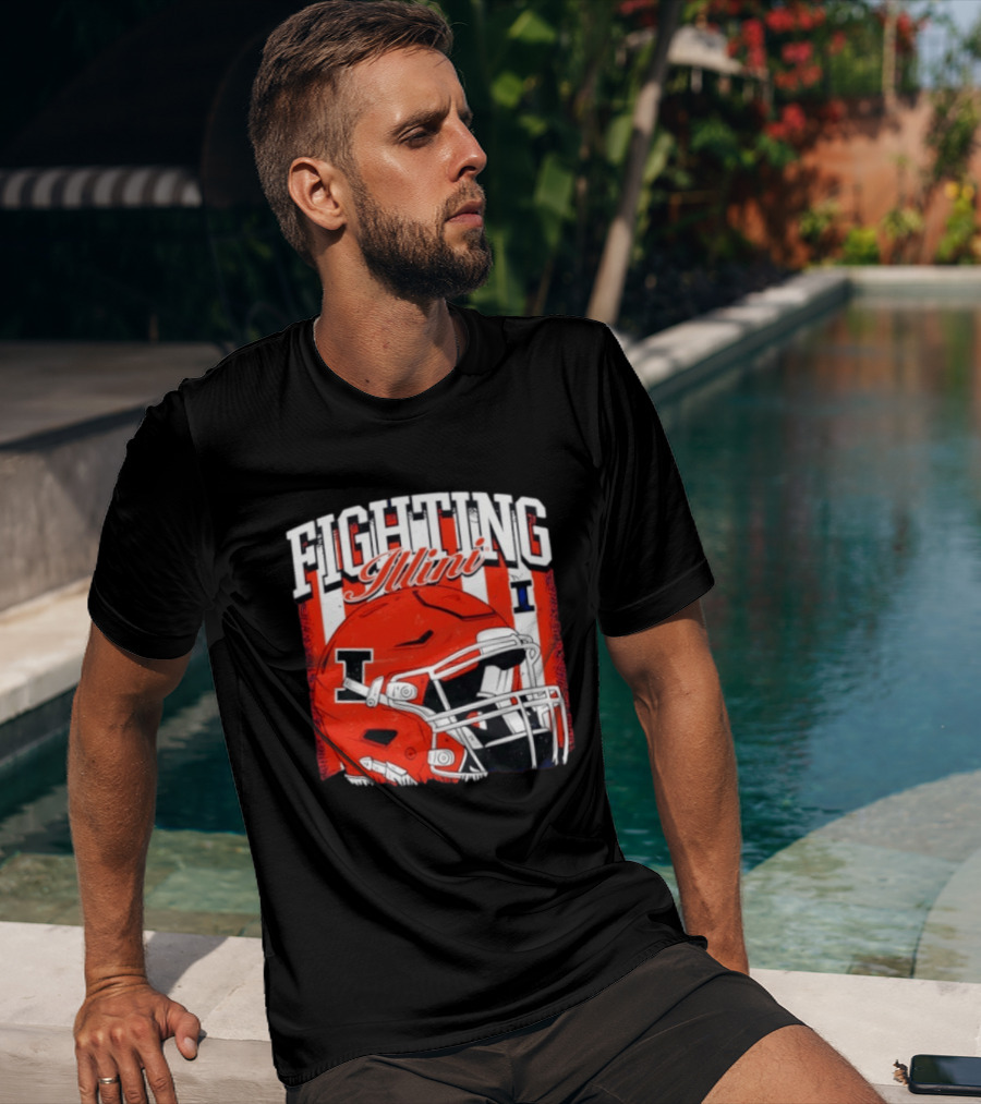 Fighting Illini NCAA Football Illinois Helmet T-Shirt
