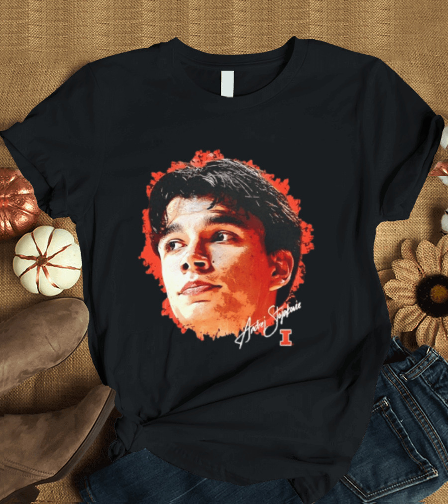 Illinois Fighting Illini Andrej Stojakovic NCAA Men's Basketball Game Face T-Shirt