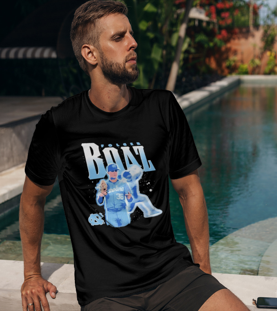 Folger Boaz Carolina Tar Heels Baseball 36 North Carolina Illustrated T-Shirt