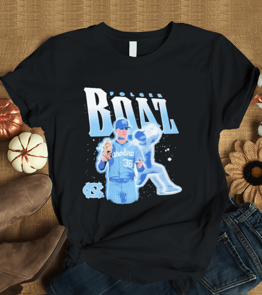 Folger Boaz Carolina Tar Heels Baseball 36 North Carolina Illustrated T-Shirt