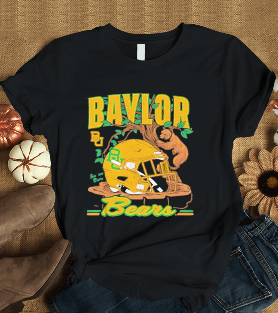 Baylor Bears Football Helmet With Bears And Trees T-Shirt
