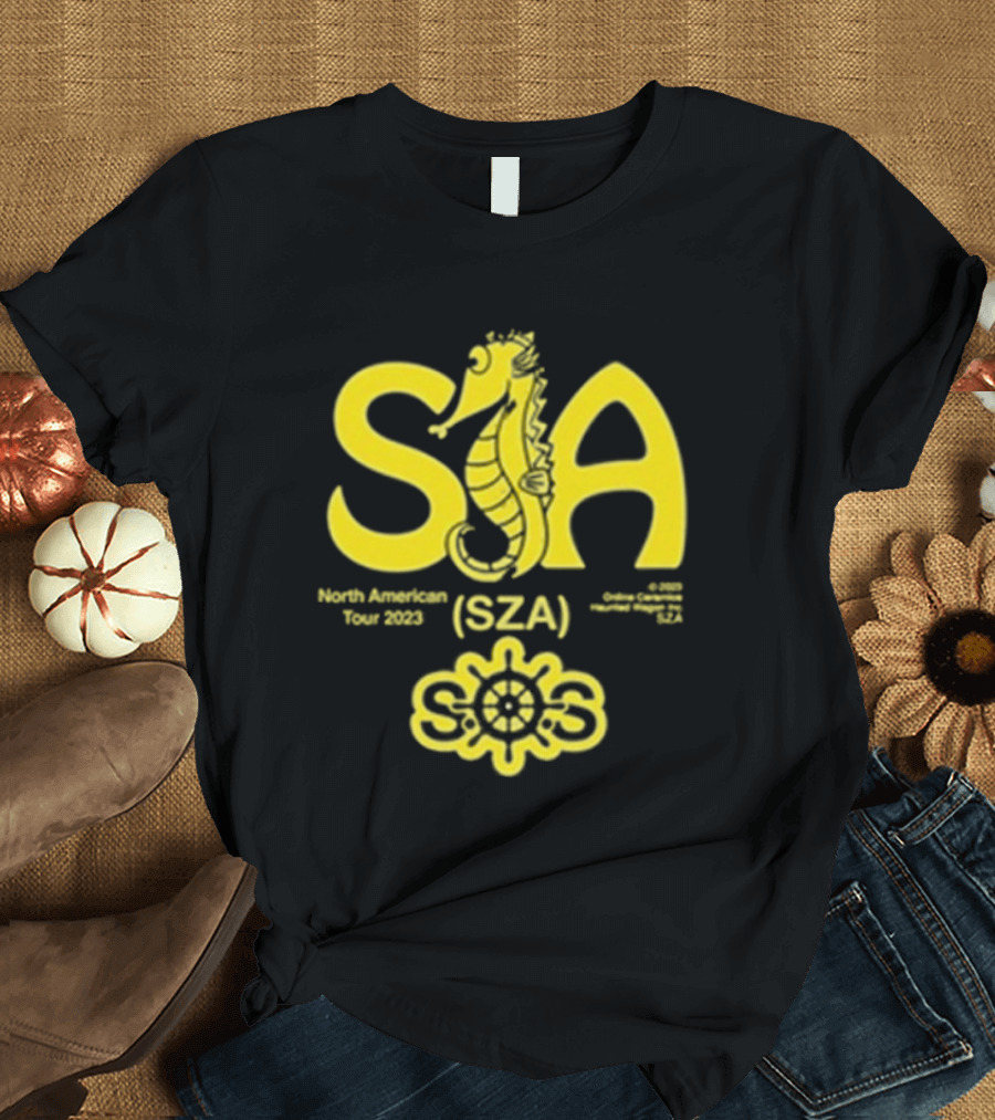 Sza Seahouse North American Tour 2023 Seahorse Sos T-Shirt