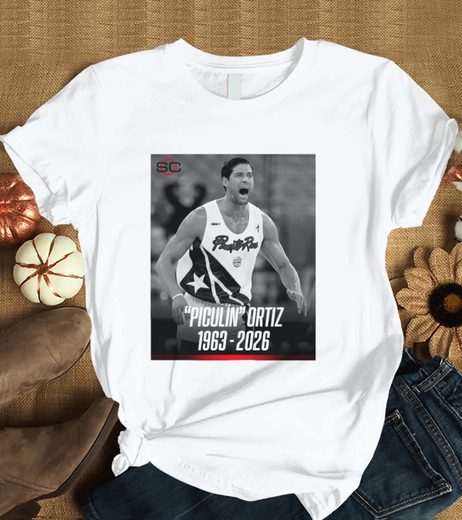 Piculín Ortiz Puerto Rico Basketball Legend 1963 2026 T-Shirt