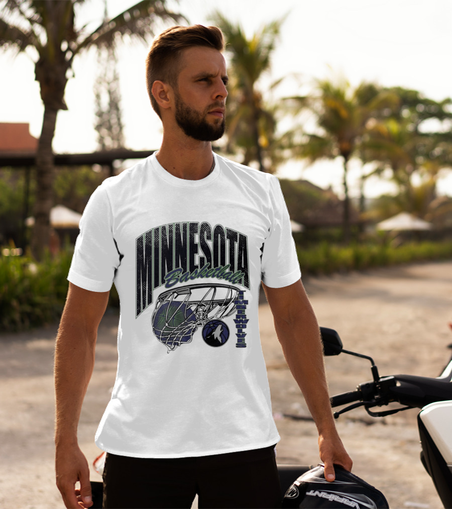 Minnesota Basketball Timberwolves Net And Ball T-Shirt
