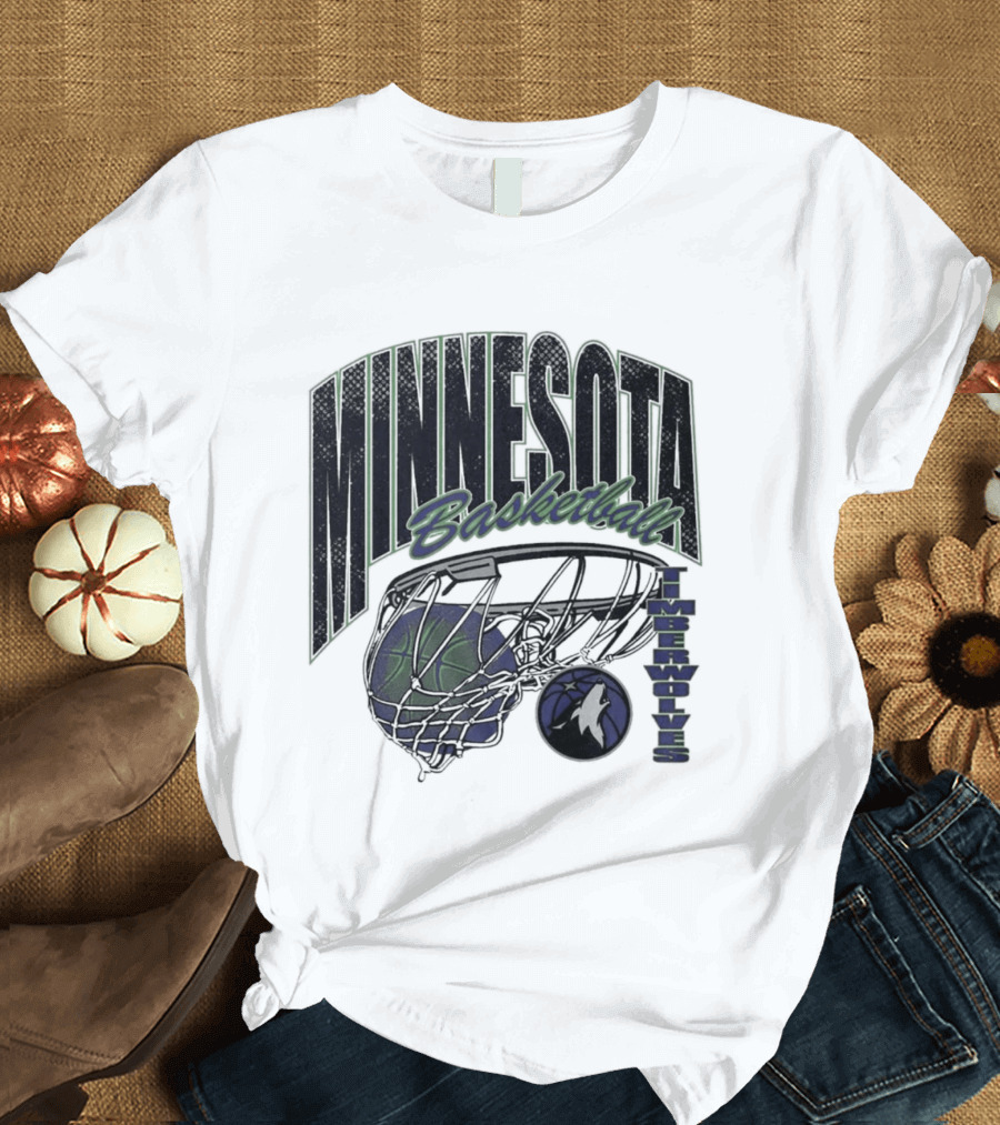 Minnesota Basketball Timberwolves Net And Ball T-Shirt
