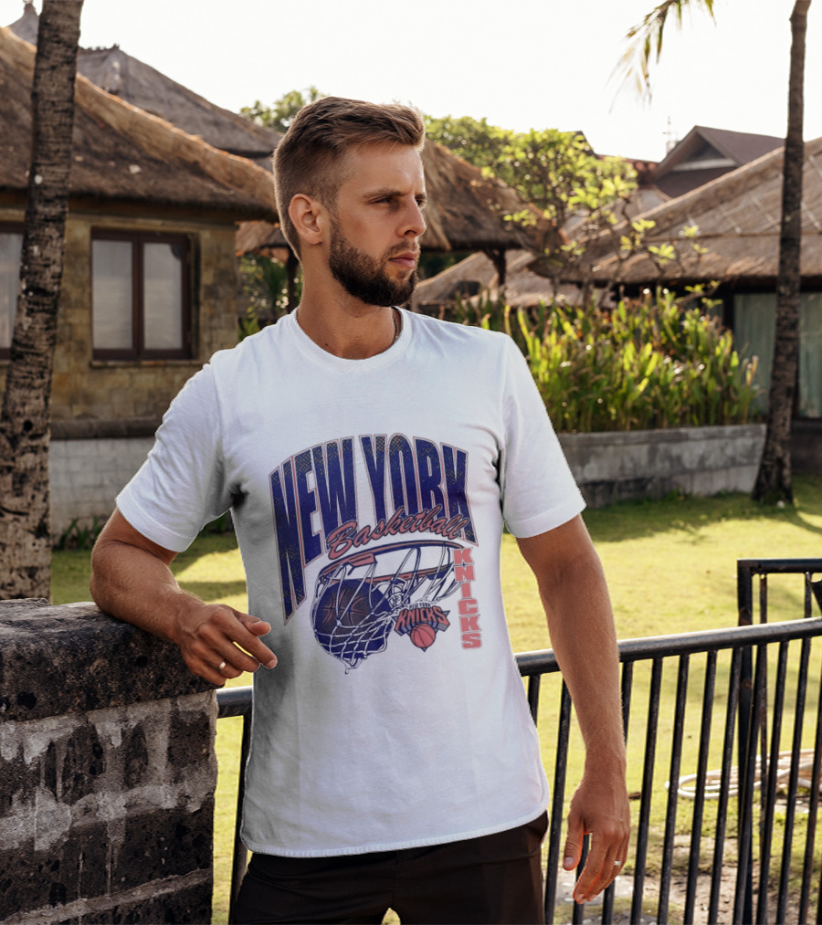New York Basketball Knicks Net And Ball Swish T-Shirt