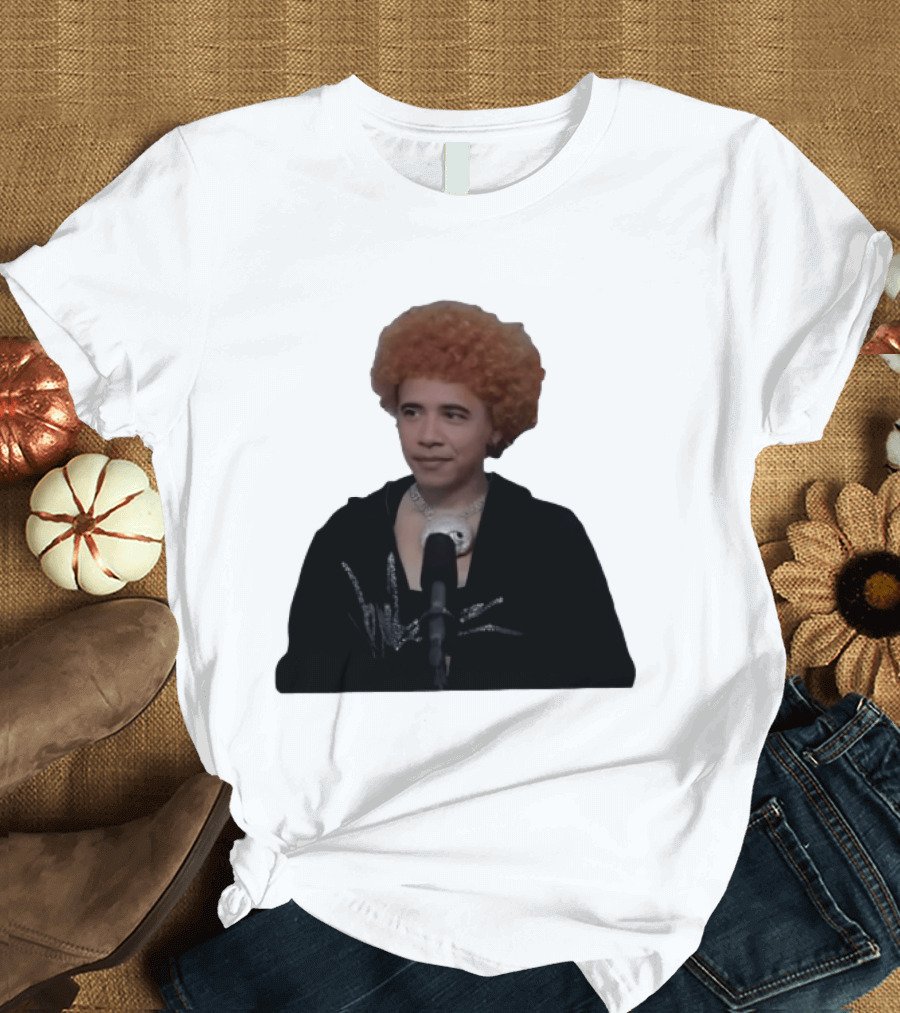 Obama Spice Meme Satirical Icon With Afro Wig T-Shirt