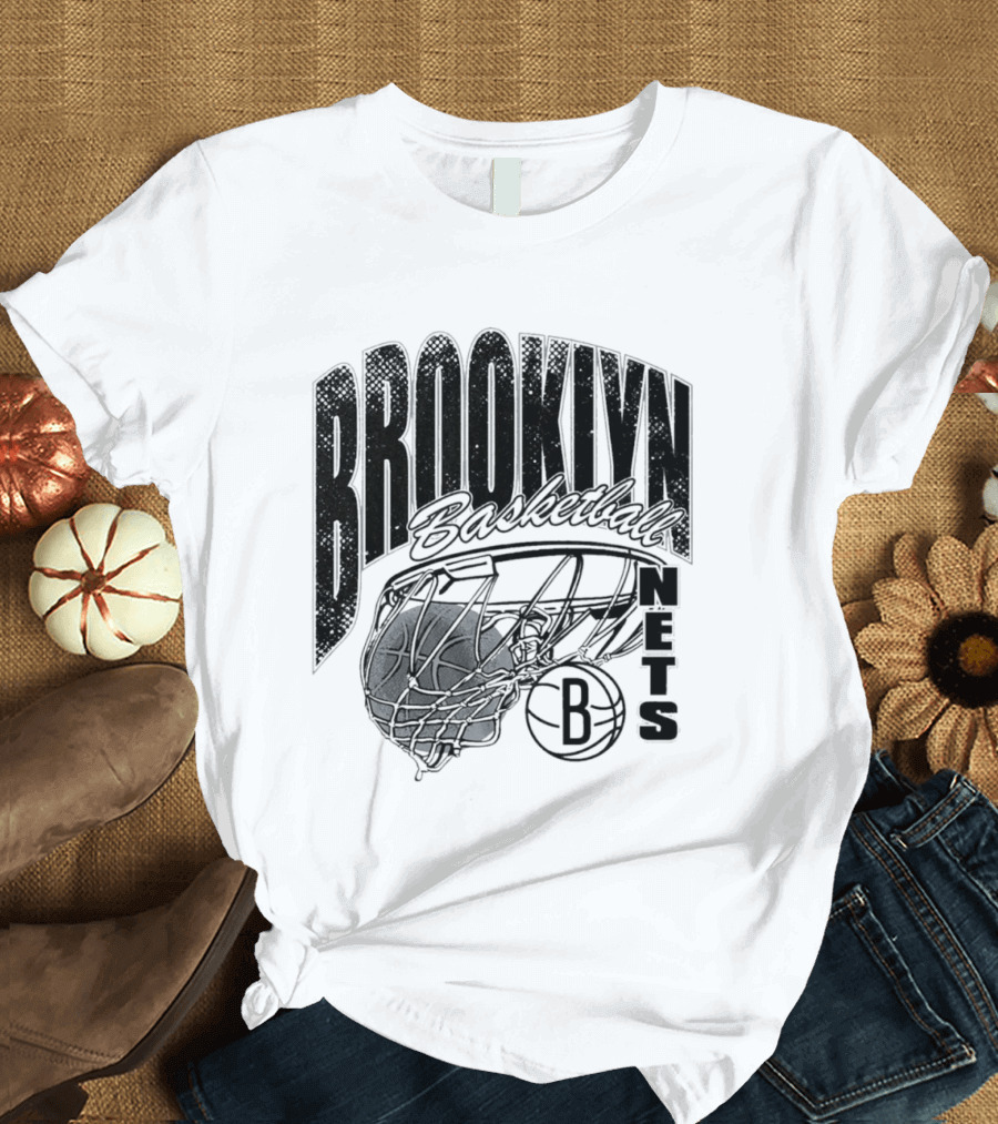 Brooklyn Basketball Nets Swish Ball Script T-Shirt