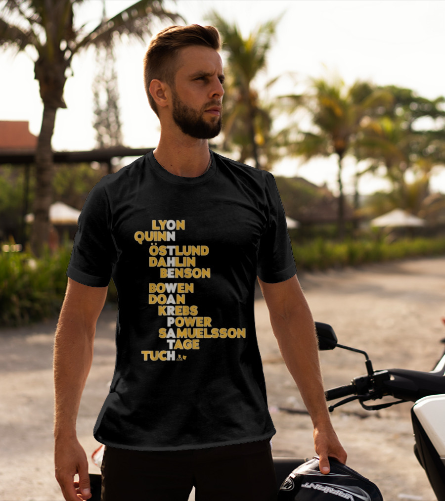 Buffalo Hockey On The Warpath Lyon Quinn Östlund Dahlin Benson Buffalo 2026 T-Shirt
