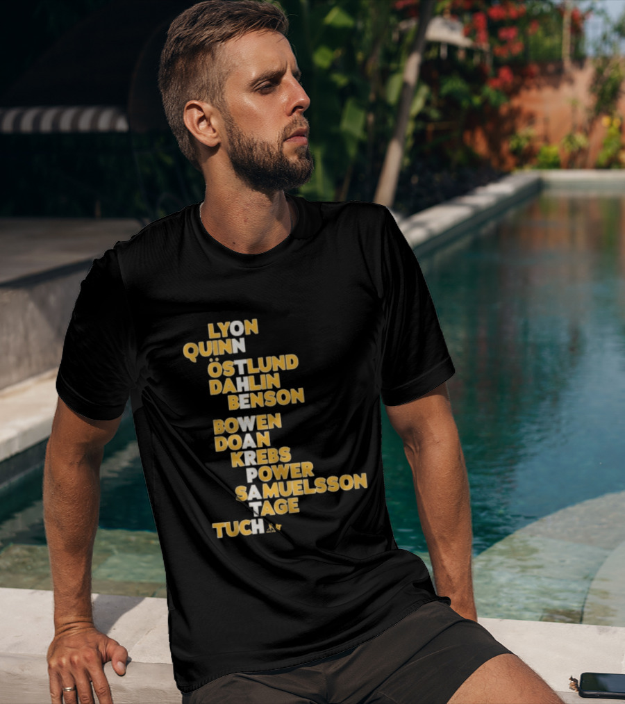 Buffalo Hockey On The Warpath Lyon Quinn Östlund Dahlin Benson Buffalo 2026 T-Shirt