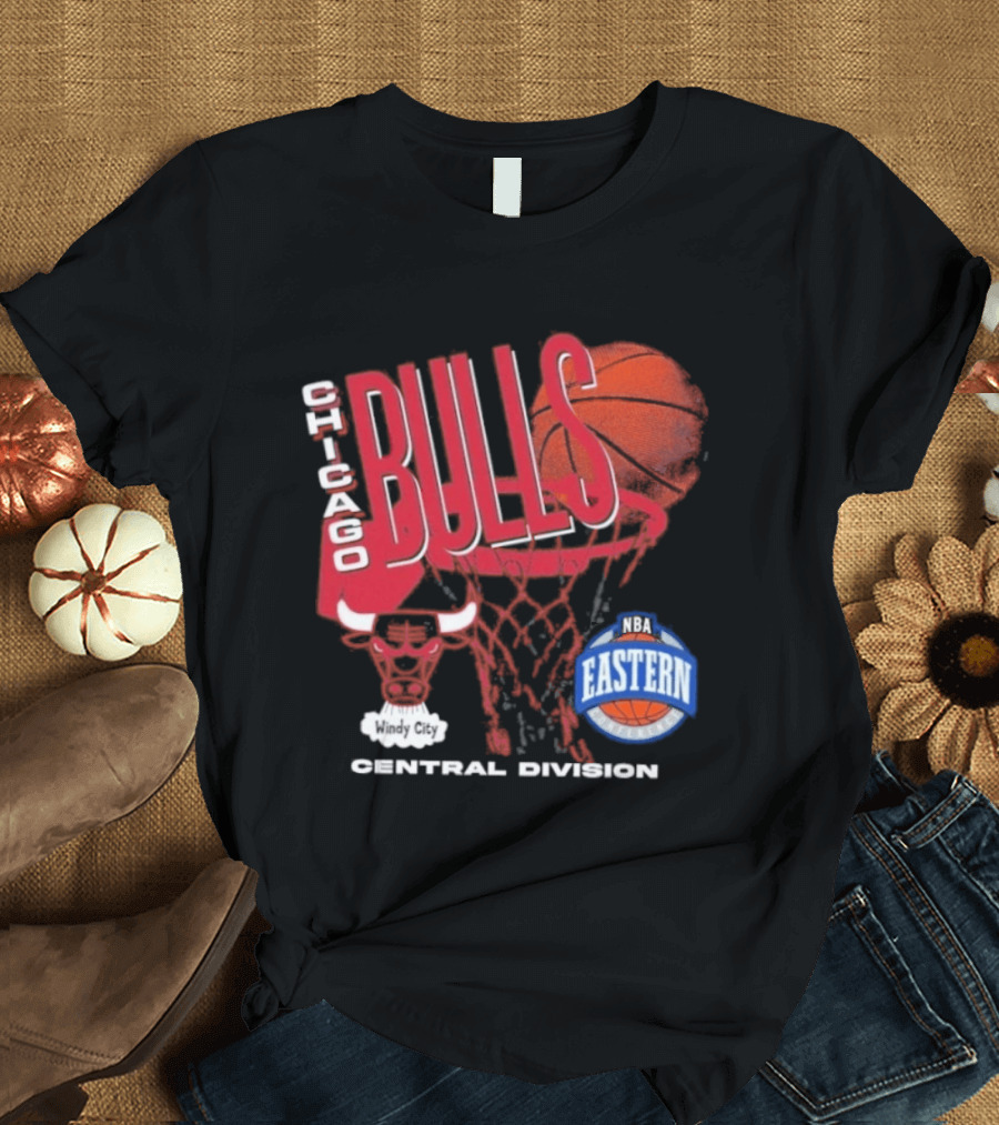 Chicago Bulls Eastern Conference Central Division Hardwood Classics 90s Basketball T-Shirt