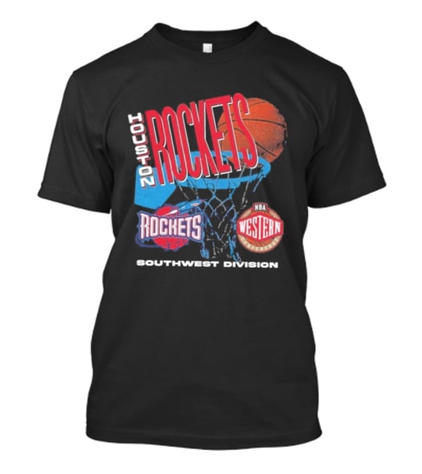 Houston Rockets Southwest Division NBA Western Hardwood Classics 90s Basketball Team T-Shirt