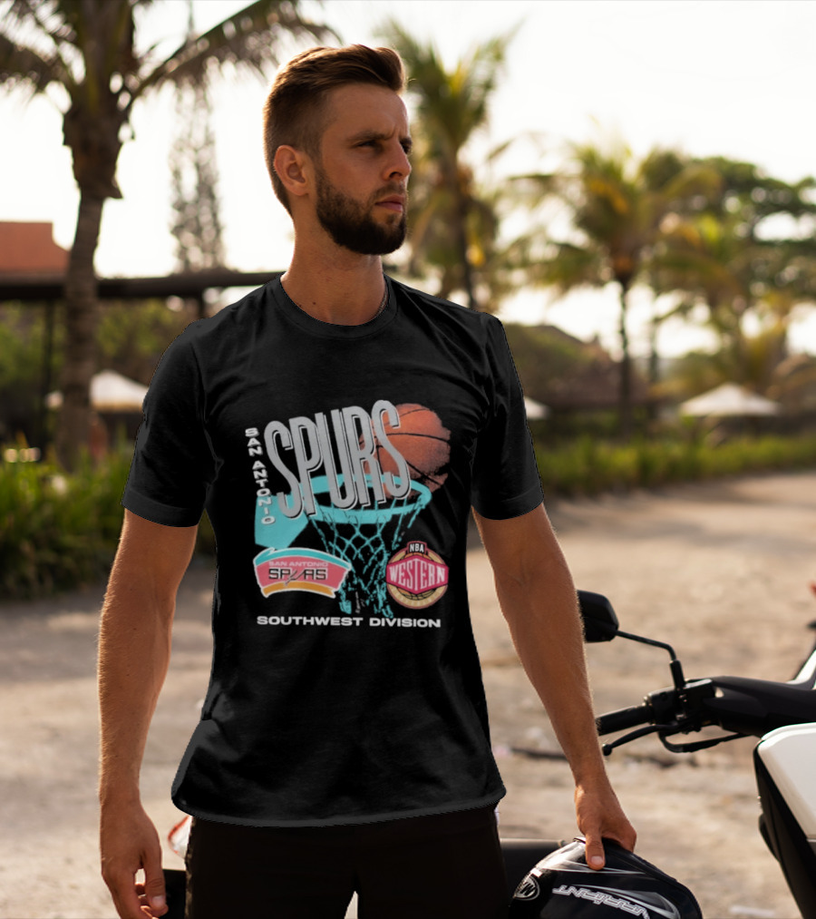 San Antonio Spurs 90s Hardwood Classics Southwest Division Western T-Shirt