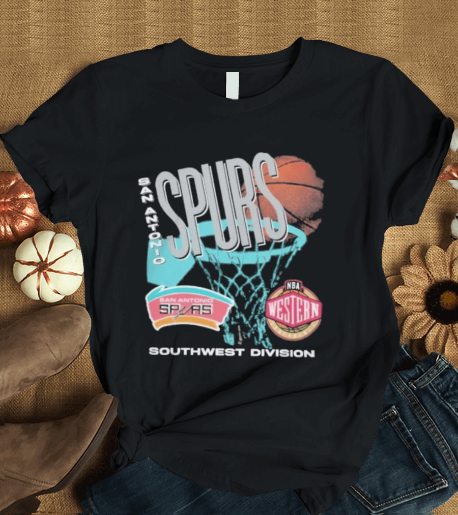 San Antonio Spurs 90s Hardwood Classics Southwest Division Western T-Shirt