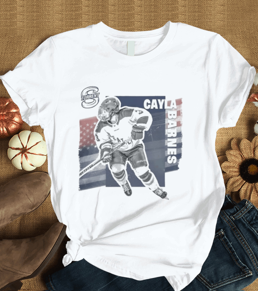 Cayla Barnes Ice Hockey Team PWHL 2026 Blue Red T-Shirt