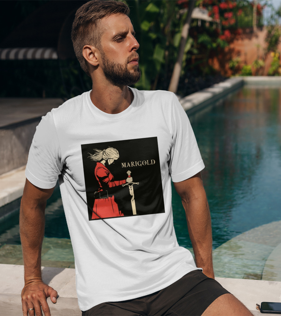 Marigold Witch Bolt Warrior Woman With Sword T-Shirt