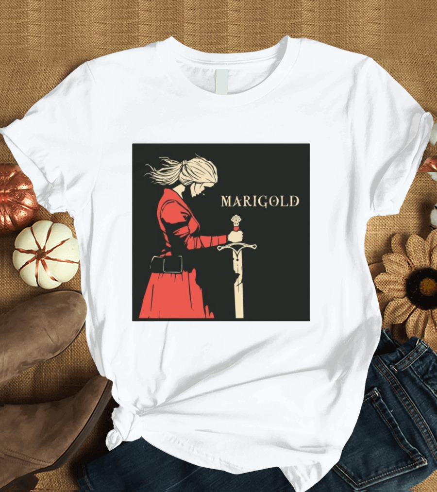 Marigold Witch Bolt Warrior Woman With Sword T-Shirt