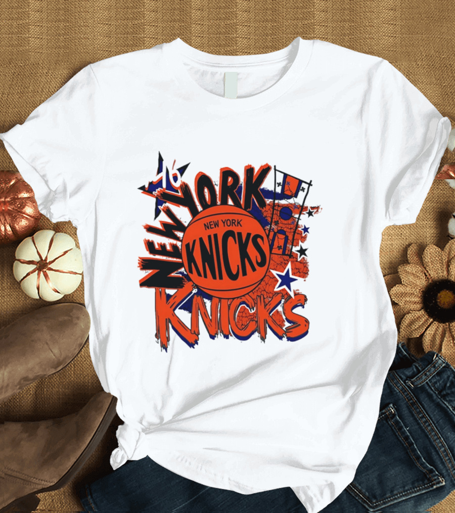 New York Knicks Hardwood Classics Play By Play Vintage Team Basketball T-Shirt