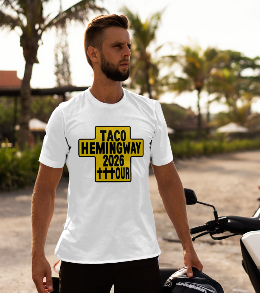 Taco Hemingway 2026 Tour Cross Symbol With Triple Crosses T-Shirt