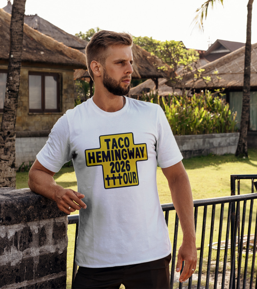 Taco Hemingway 2026 Tour Cross Symbol With Triple Crosses T-Shirt