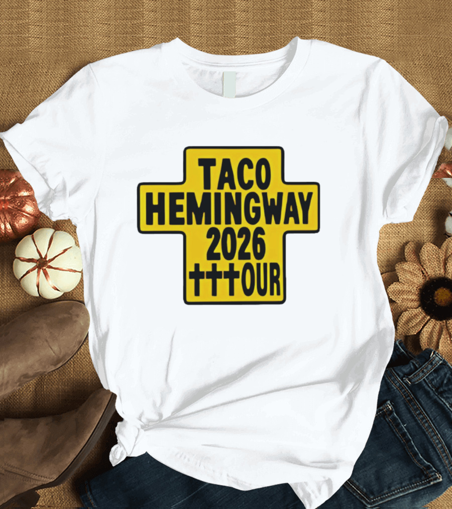 Taco Hemingway 2026 Tour Cross Symbol With Triple Crosses T-Shirt