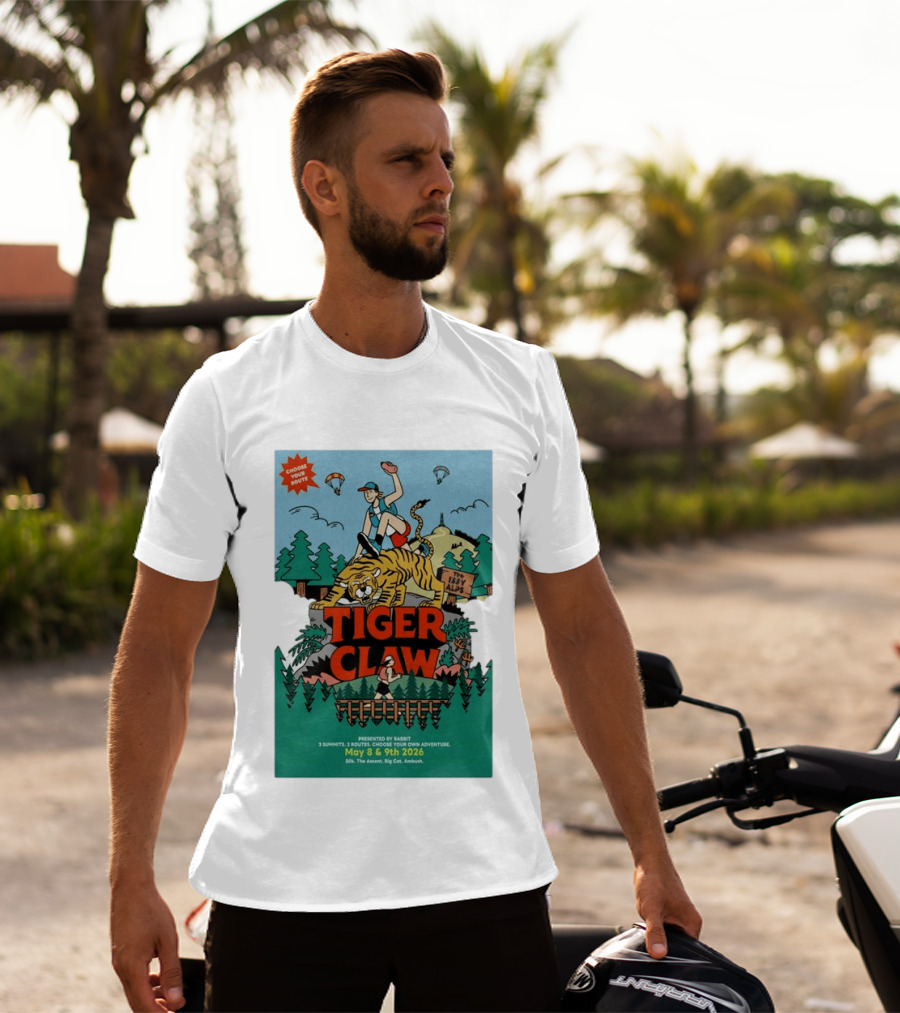 Choose Your Route Tiger Claw May 8 9 2026 3 Summits Adventure 50k The Ascent Big Cat Ambush T-Shirt