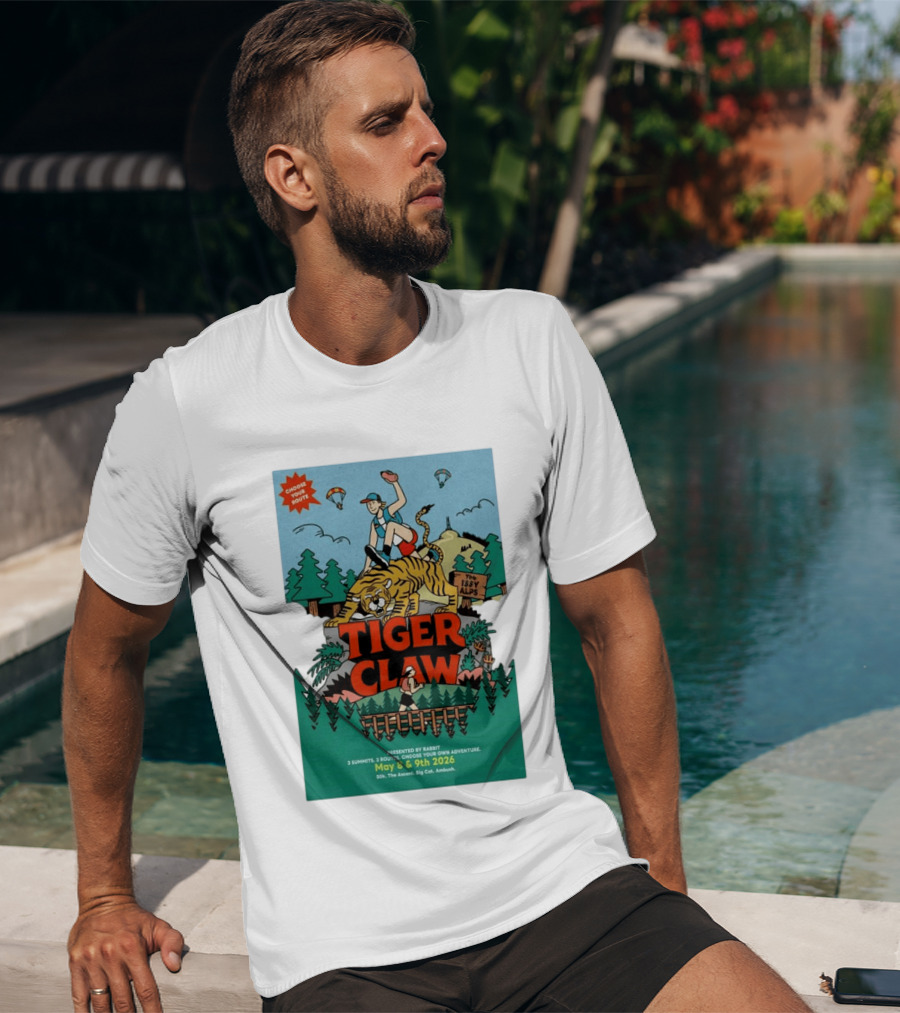 Choose Your Route Tiger Claw May 8 9 2026 3 Summits Adventure 50k The Ascent Big Cat Ambush T-Shirt