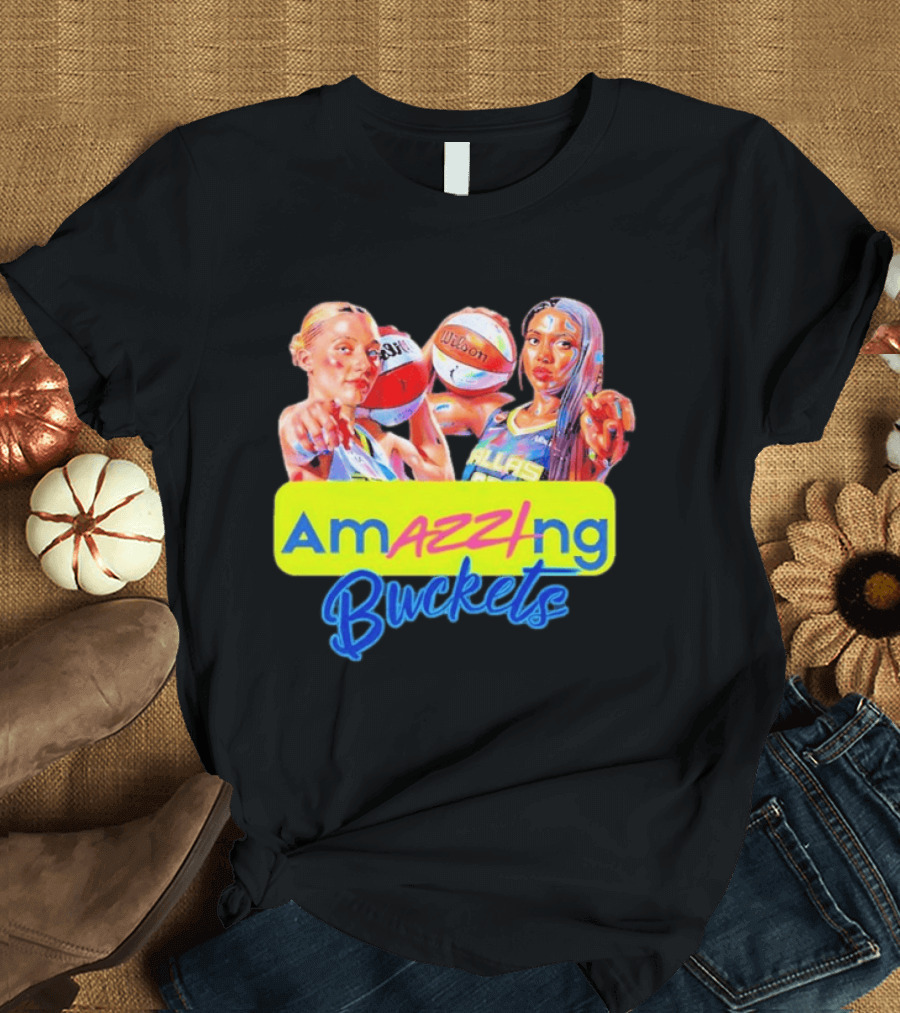 Amazzing Buckets Paige Bueckers Azzi Fudd Dallas Wings Basketball T-Shirt