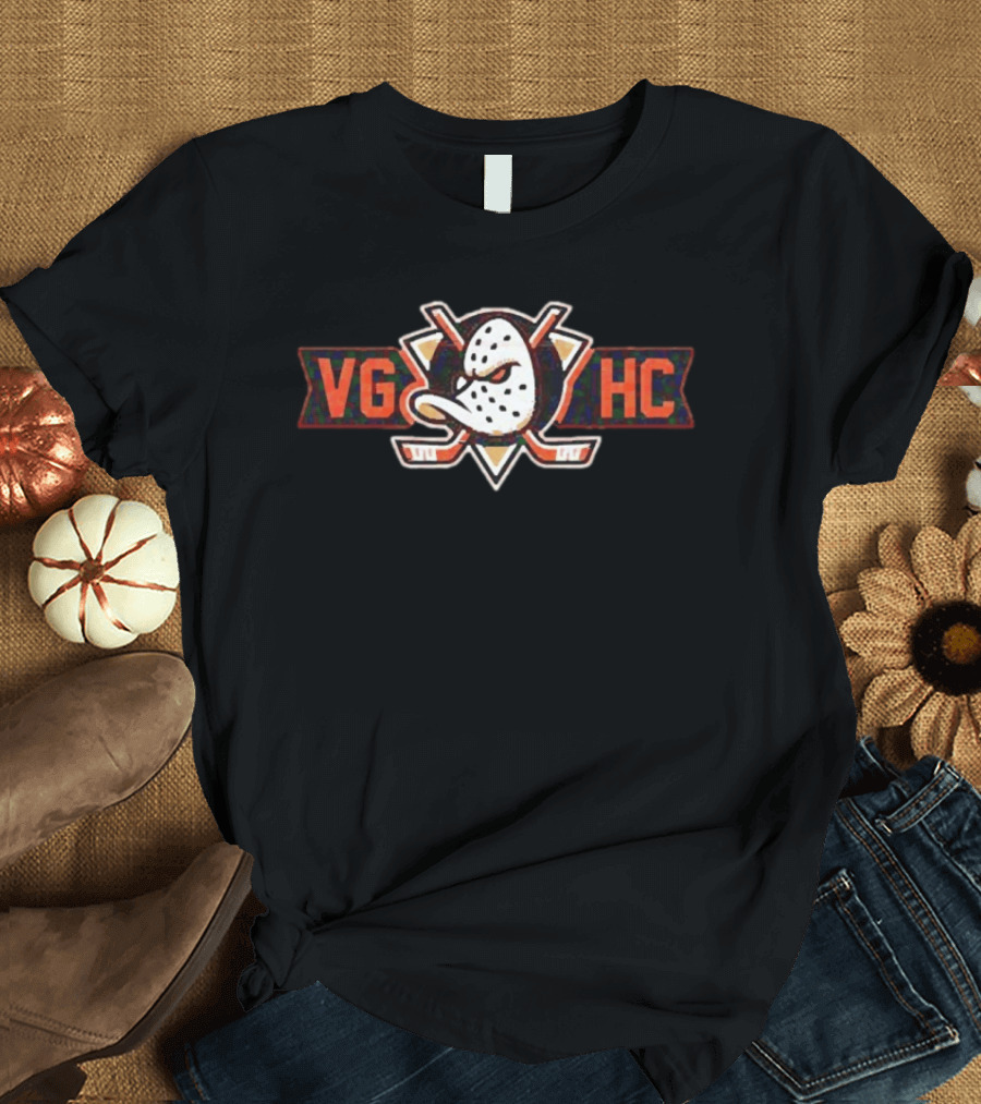 Anaheim Ducks VGHC Hockey Mask Crossed Sticks T-Shirt