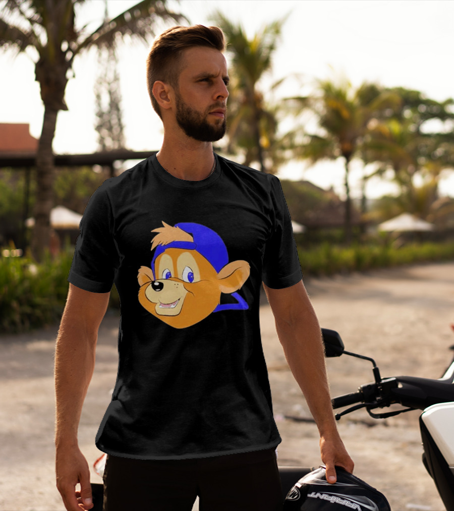 Chicago Cubs Clark Mascot Face Blue Cap T-Shirt
