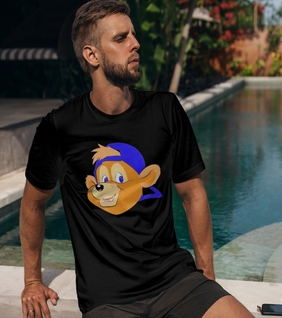 Chicago Cubs Clark Mascot Face Blue Cap T-Shirt