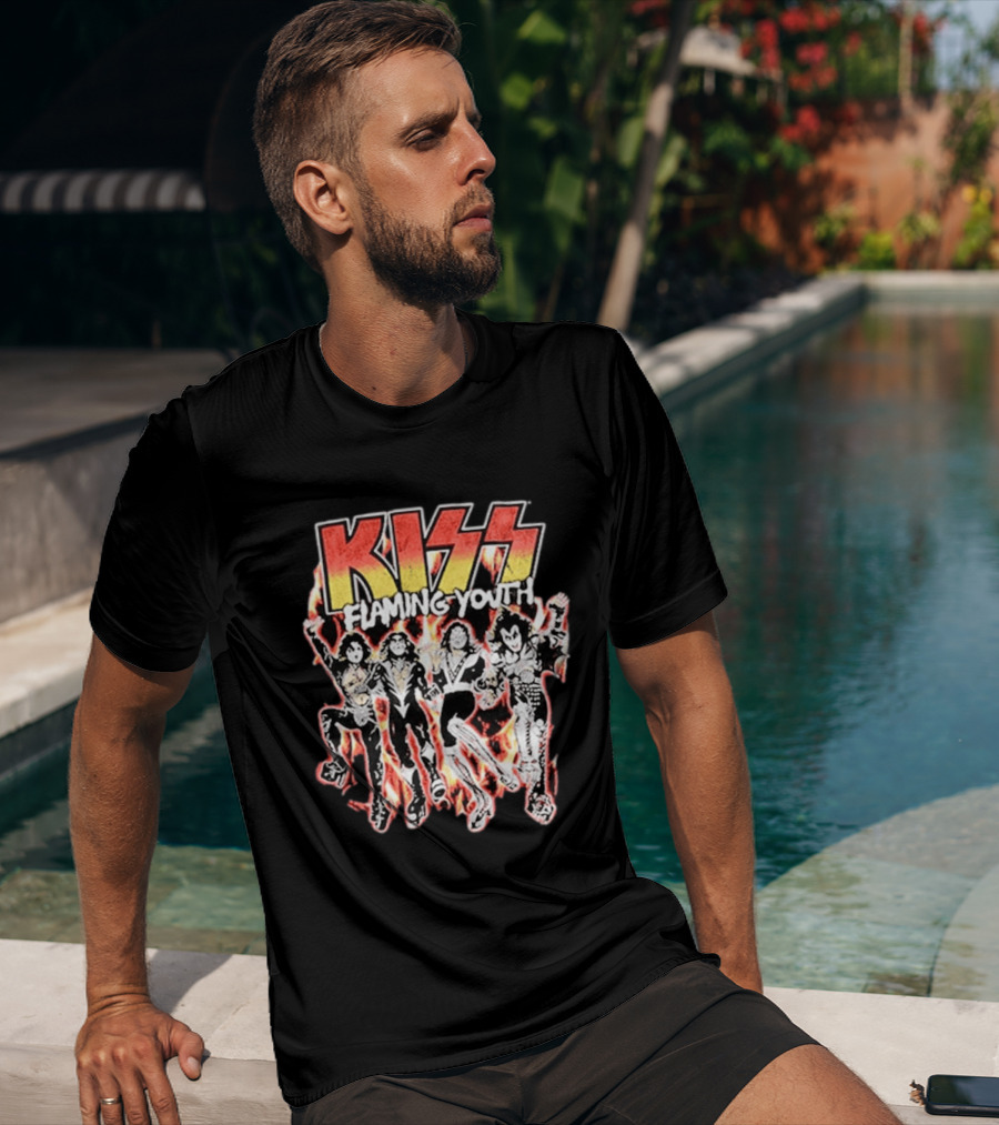 KISS Flaming Youth Band Members T-Shirt