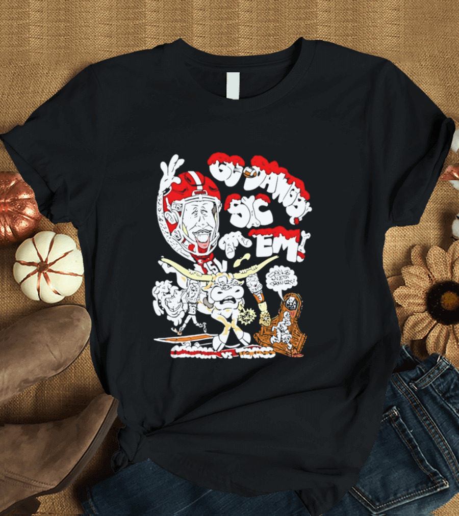 Go Dawgs Sic Em 2025 Georgia Vs Texas Football Rivalry Game T-Shirt