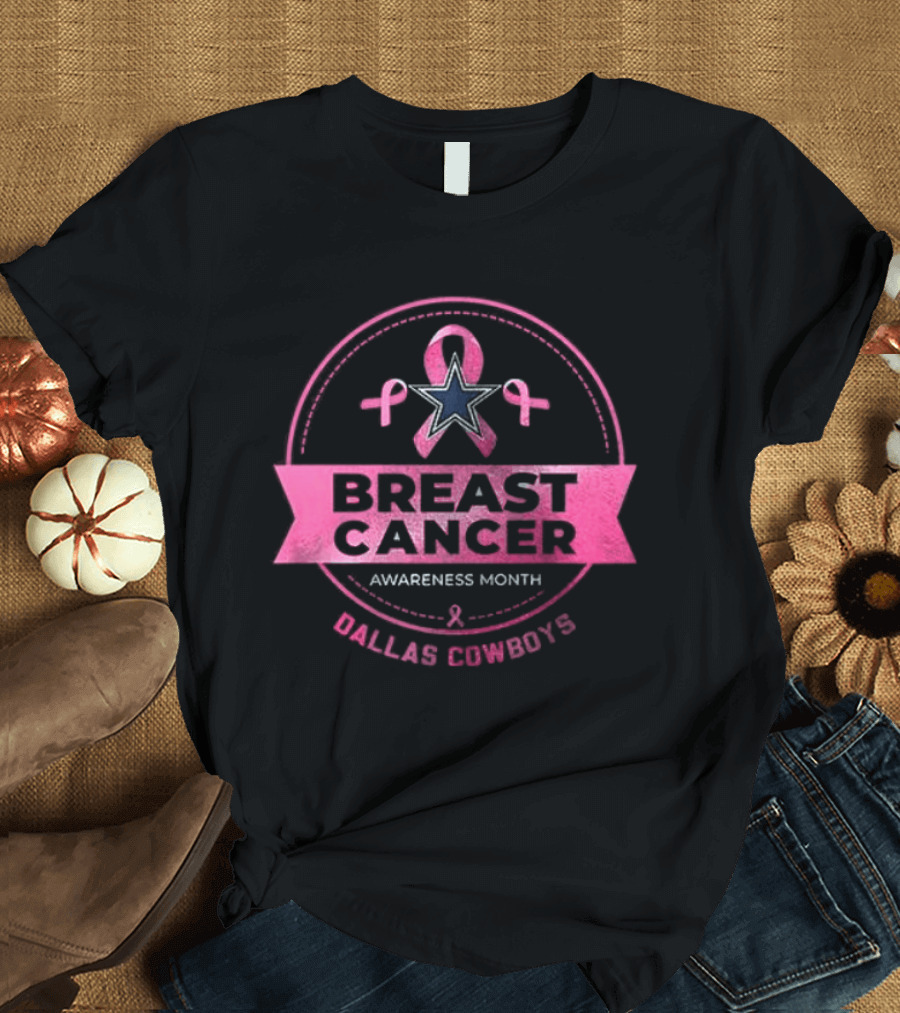 Dallas Cowboys Breast Cancer Awareness Month My God Is Stronger Than Breast Cancer T-Shirt