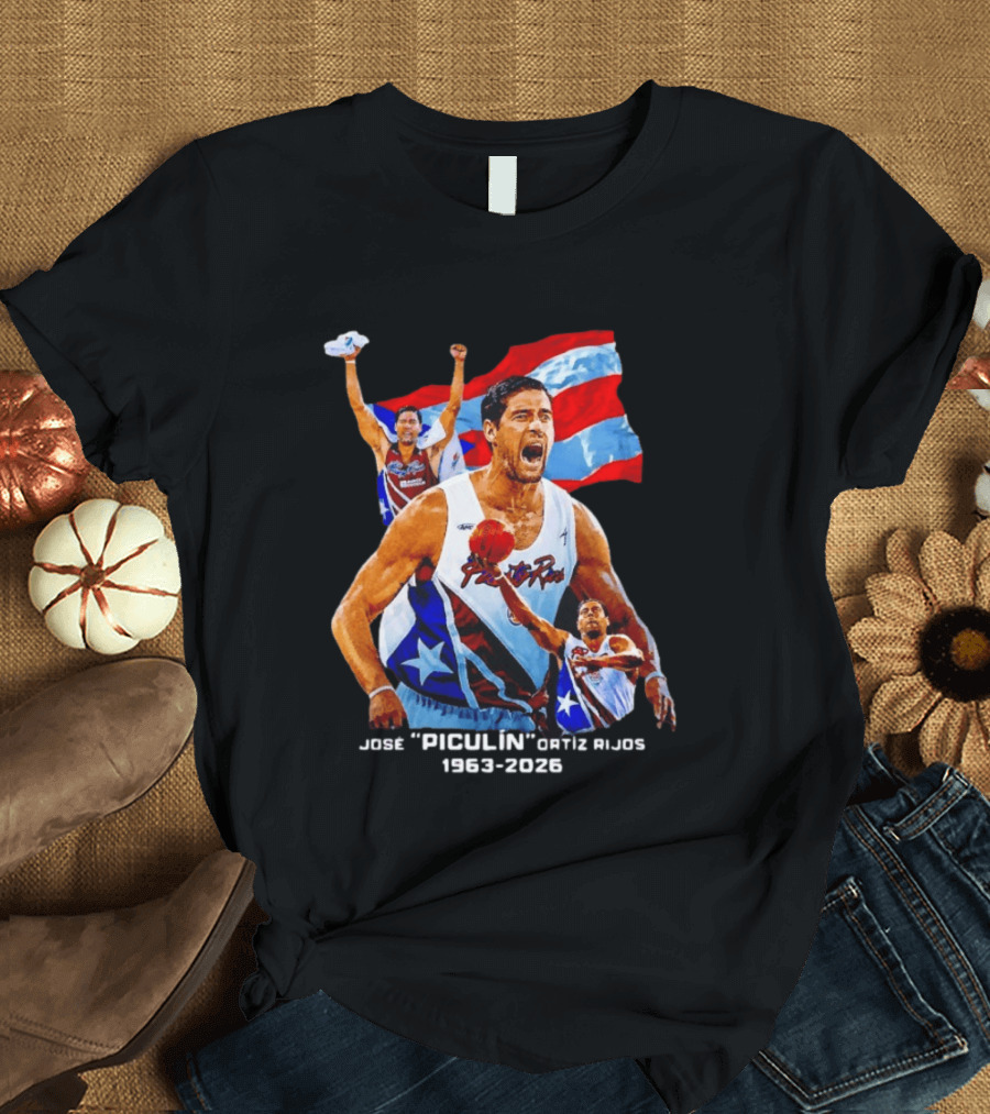 José Piculín Ortiz Rijos Puerto Rico Basketball Legend 1963 2026 T-Shirt
