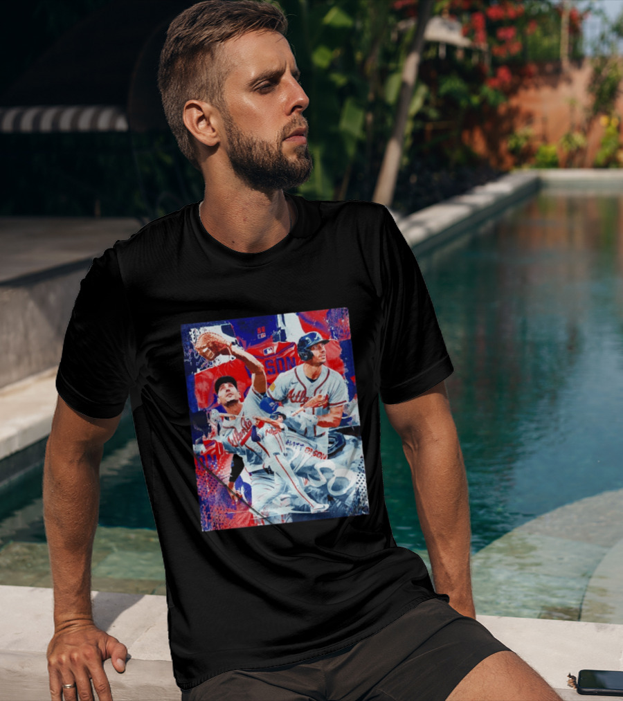 Matt Olson Atlanta Braves Baseball Action Collage T-Shirt