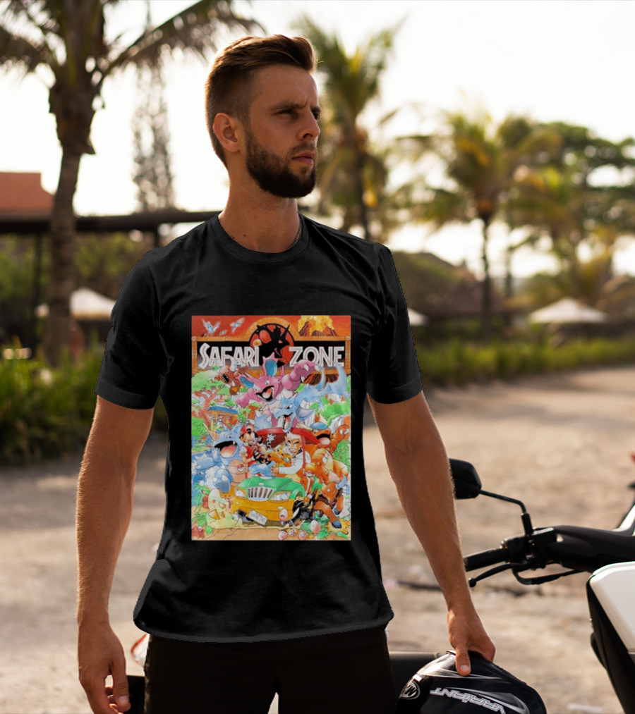 Safari Zone Adventure Pokémon Characters And Professor Interaction T-Shirt