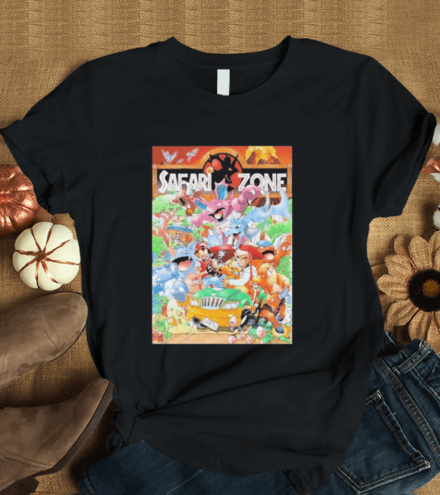 Safari Zone Adventure Pokémon Characters And Professor Interaction T-Shirt
