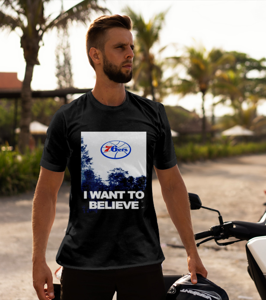 Philadelphia 76ers 6ers I Want To Believe UFO Basketball T-Shirt