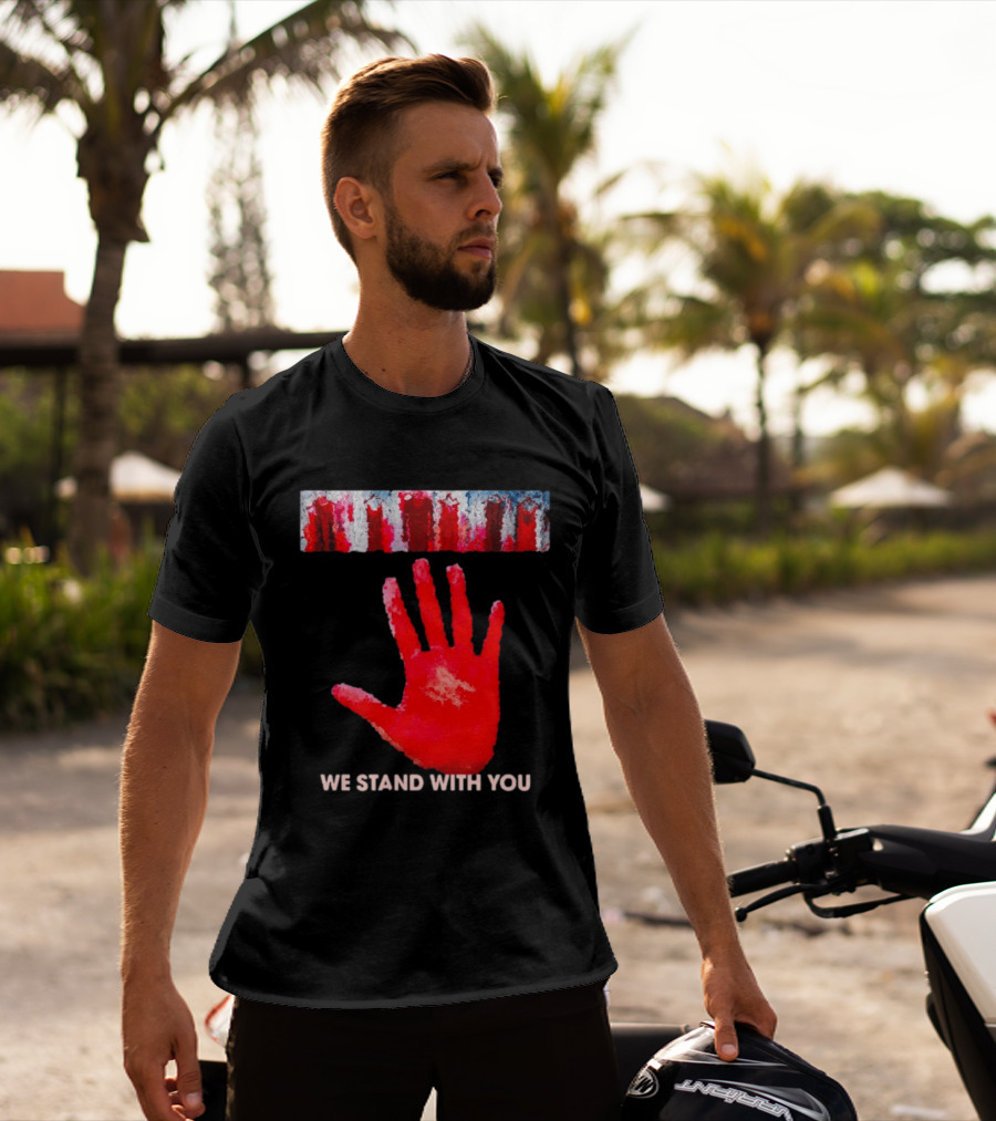 Red Dress Day We Stand With You Handprint T-Shirt
