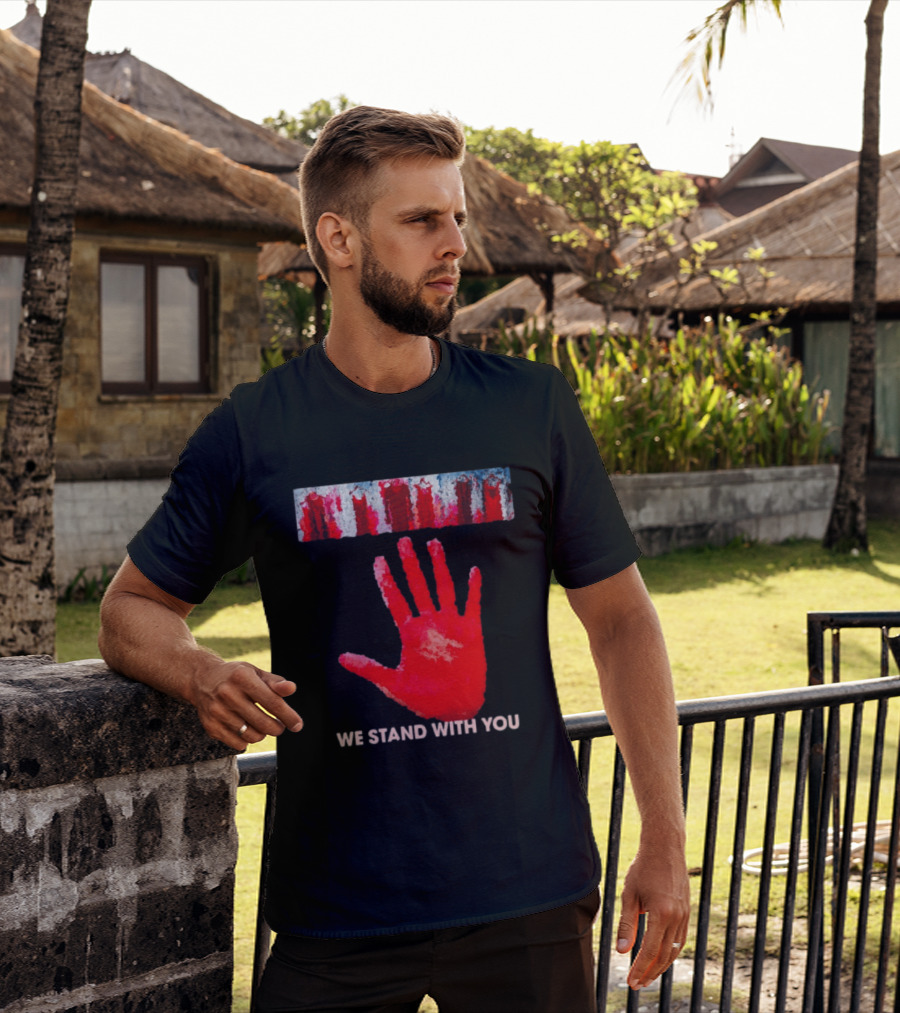 Red Dress Day We Stand With You Handprint T-Shirt